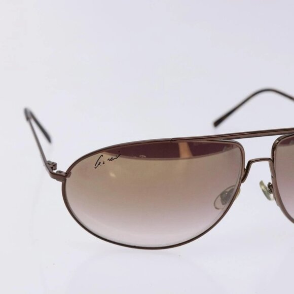 GUCCI Sunglasses Metal Brown Auth BA5375 main image 5